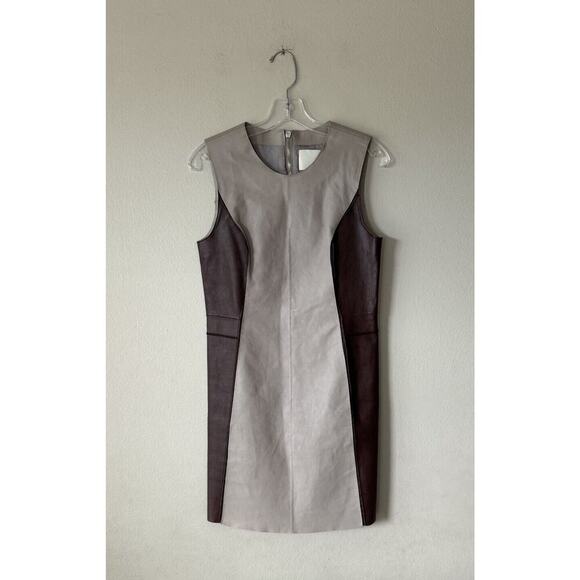 3.1 Phillip Lim Women’s Size 4 Two Tone Shift Leather Dress Sleeveless Modern - Picture 1 of 11